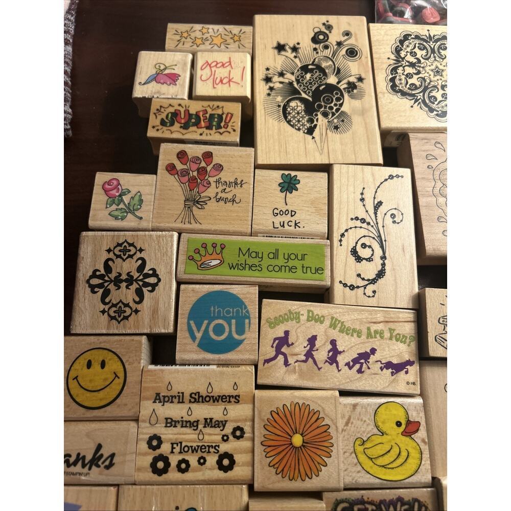 125 Rubber Stamp Lot Christmas Baby Animal Beat Flower Words Phrase Vtg Scooby - Picture 2 of 16